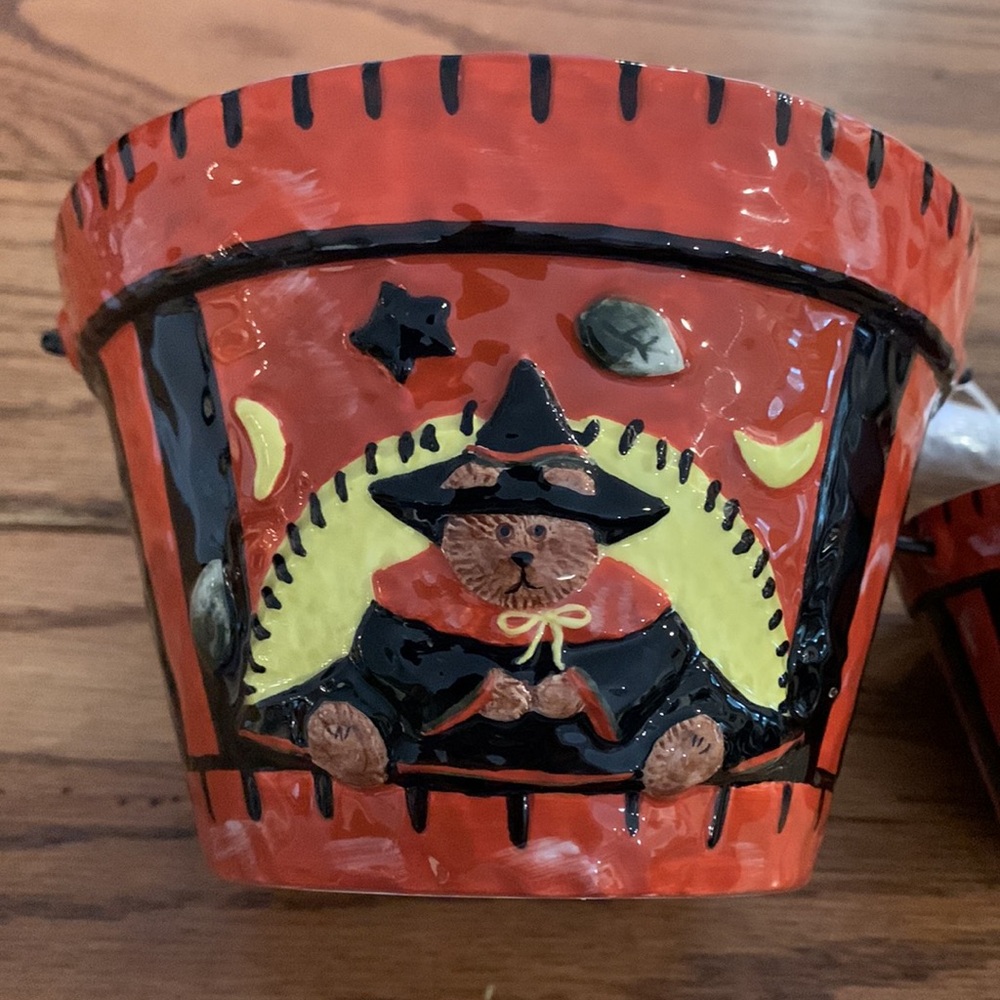 Boyd’s Bears Halloween Bruin Up Trouble ceramic bucket set - Picture 11 of 16